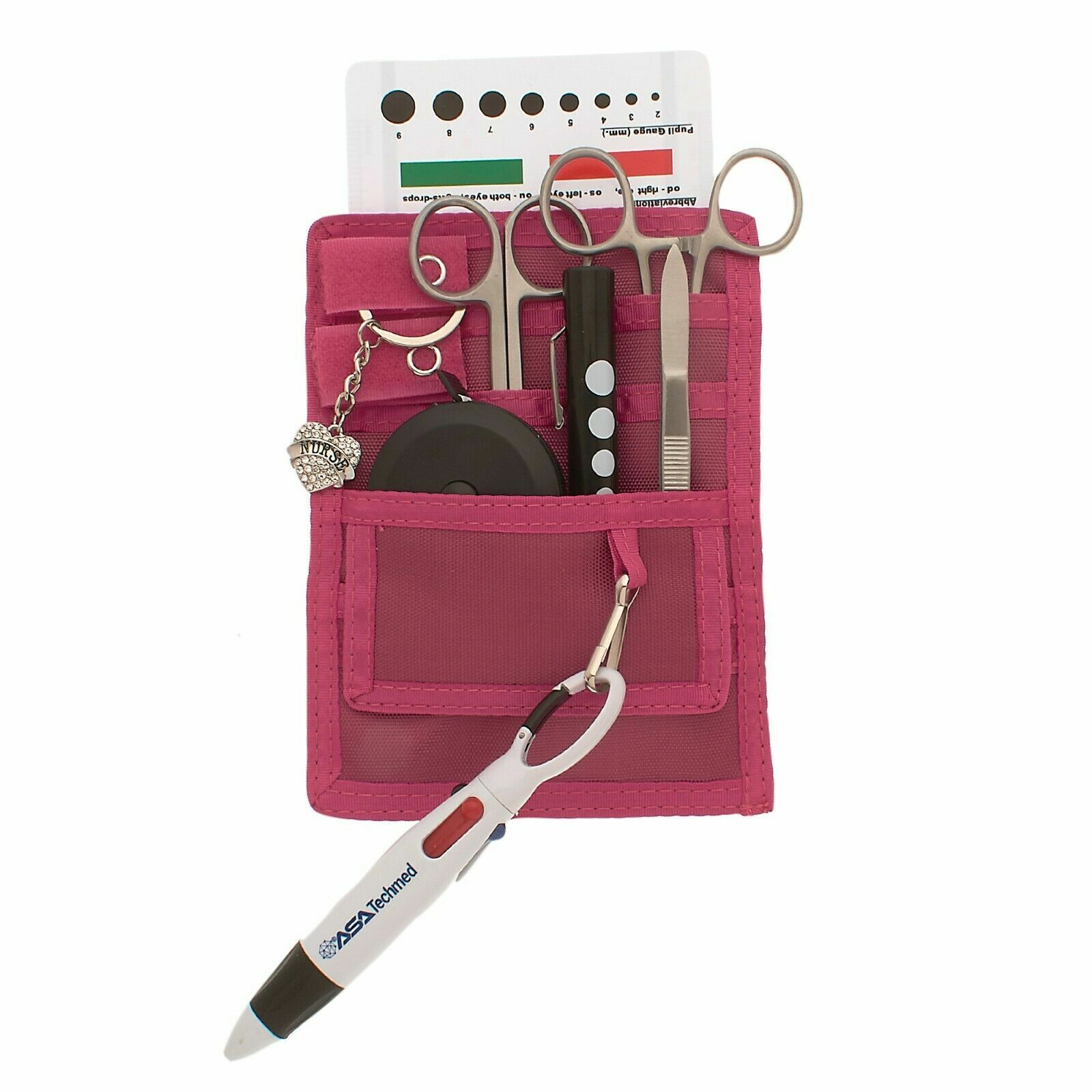 4 Pockets Nurse Organizer Pouch w/ Stainless Steel + Tactical Black Tools