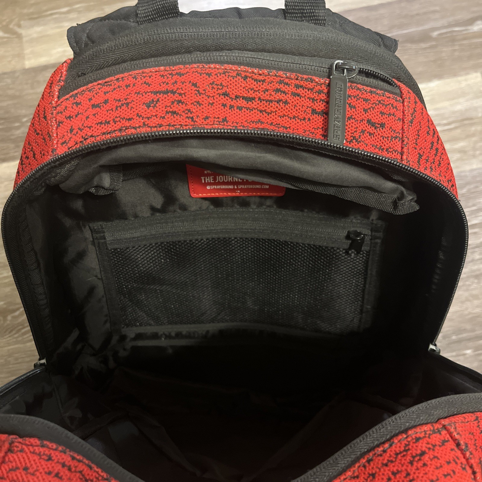Red Knit Sprayground Backpack. Lightly Used