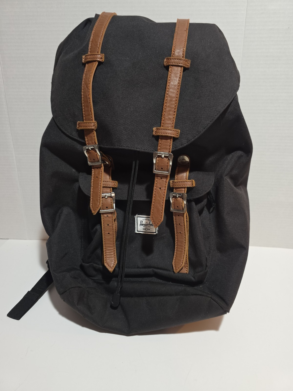 Herschel Supply Little America Mid Volume Backpack Black Brown Straps Lined