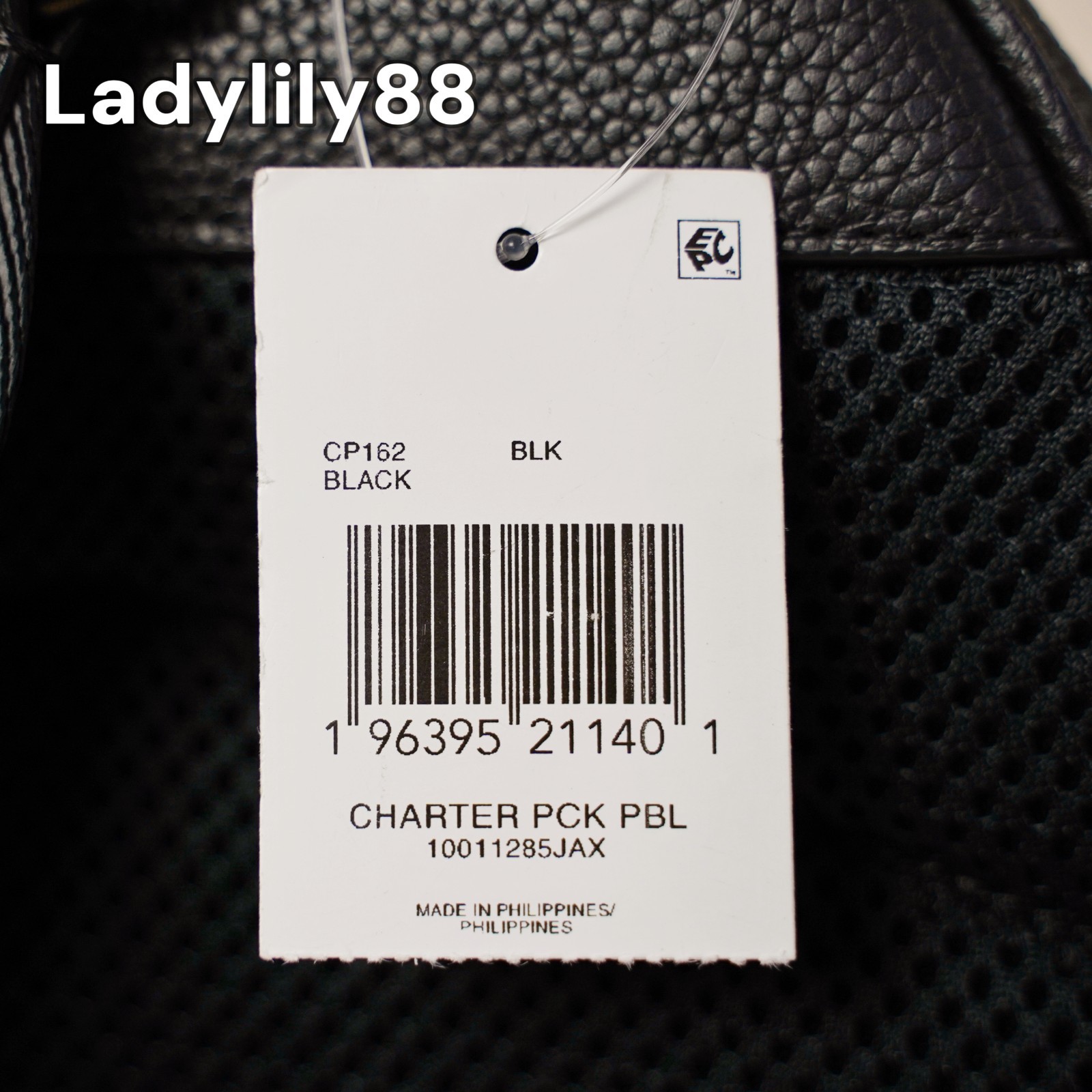 NWT Coach CP162 Charter Pack Soft Polished Pebble Leather Black