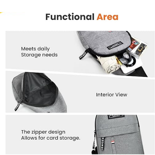 Sling Bag for Men, Multipurpose Cross Body Chest Bag Small Sling Backpack