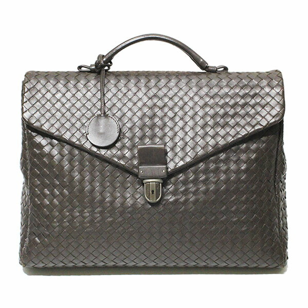 Bottega Veneta Intrecciato business Briefcase Leather Dark Brown Laptop Bag F/S