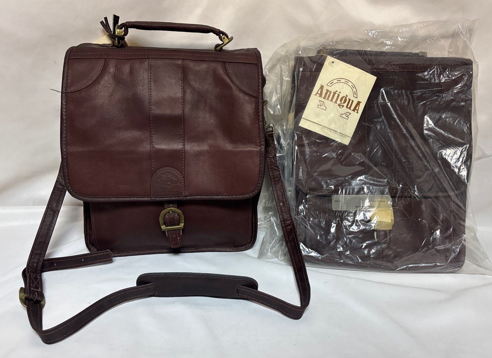 NOS AntiguA W.K Leathers 736 Brown Leather Shoulder Bag Purse Luggage Colombia