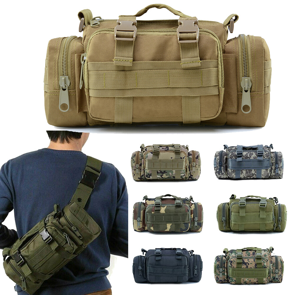Tactical Military Chest Fanny Shoulder Waist Bag Hunting Bike Molle Camping Pack