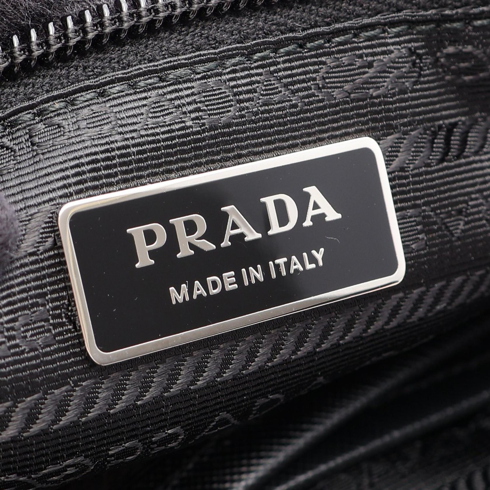 PRADA Triangle logo plate Tote hand Bag Nylon Saffiano leather Black Used mens