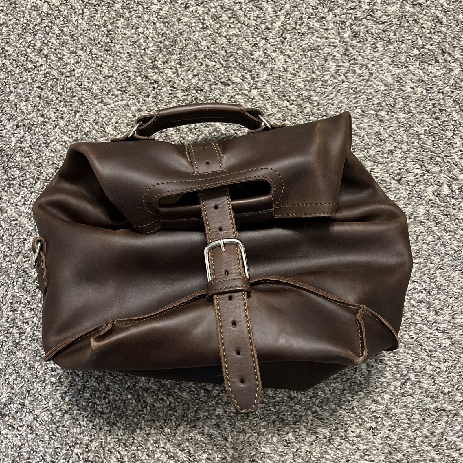Saddleback Leather Dry Bag Chocolate Brown with Script Logo Discontinued