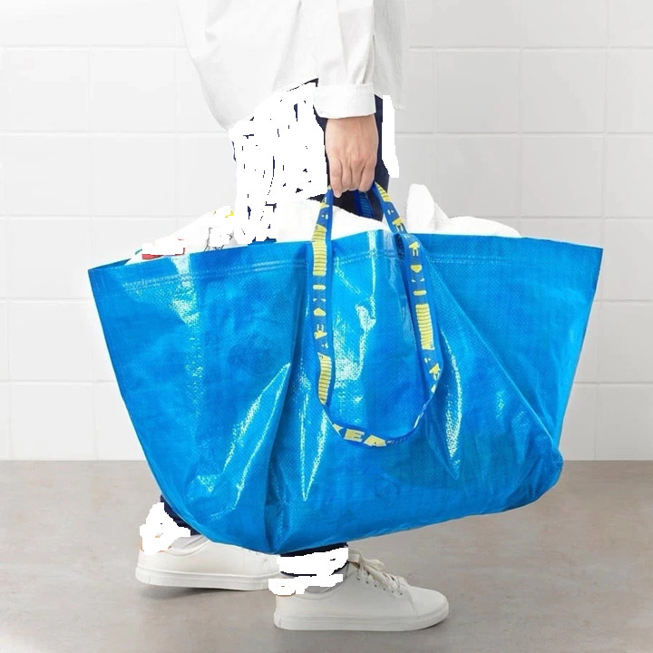 IKEA Large Size Shopping Bag Blue Sturdy Laundry Grocery Durable-Frakta -19Gal