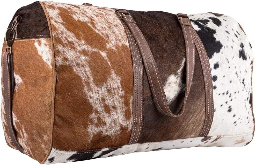Cowhide Extra Large Duffel Bag Tricolor Cowhide Bag Travel Bag Gym Bag Weekender