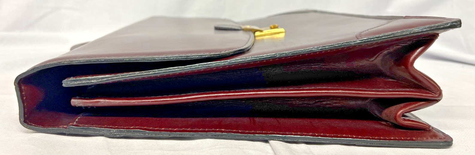 Vintage Schlesinger Leather Briefcase Case Setter Full Grain Cowhide Excellent