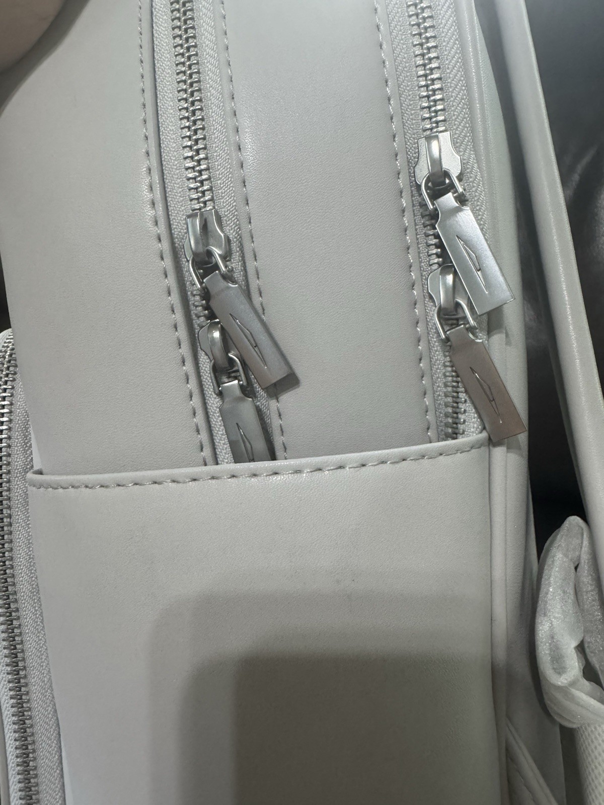 Tesla Cybertruck Elevate Backpack Grey Vegan Leather Tesla Store w/ Satin Cover