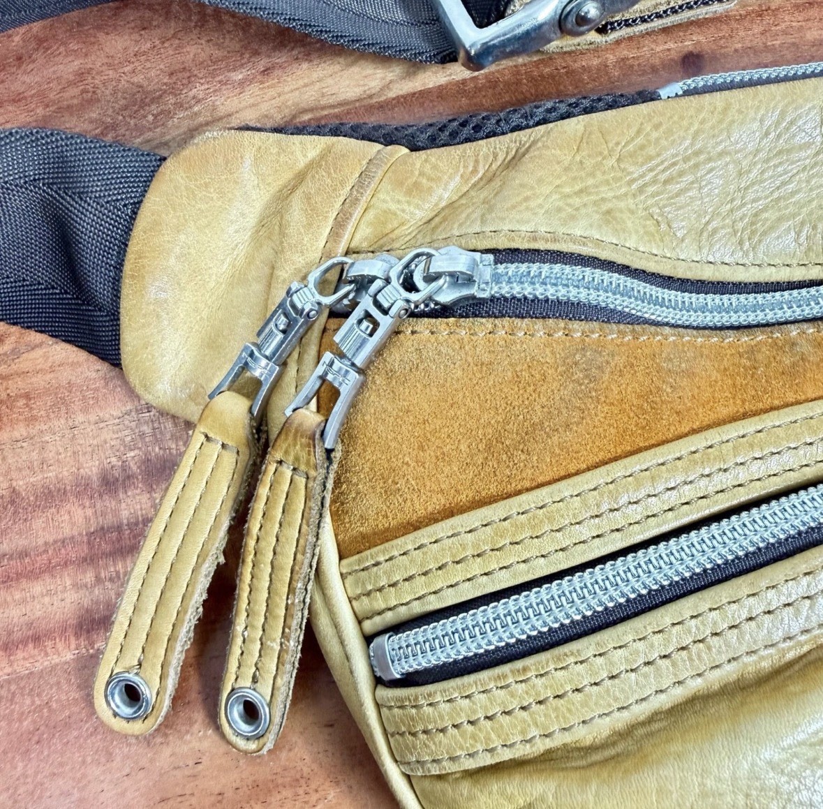 Master-piece MSPC Yellow Leather Sling Bag Waist Pack Made in Japan