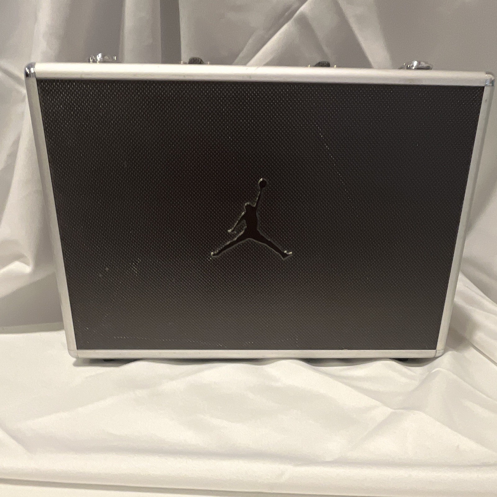 Jordan Men’s Metal Briefcase/Document Case Black Silver Hard Case Carrying