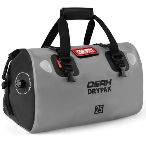 Waterproof Duffel Bag – Motorcycle Dry Bag Tail Bag with Large Storage 25L Grey