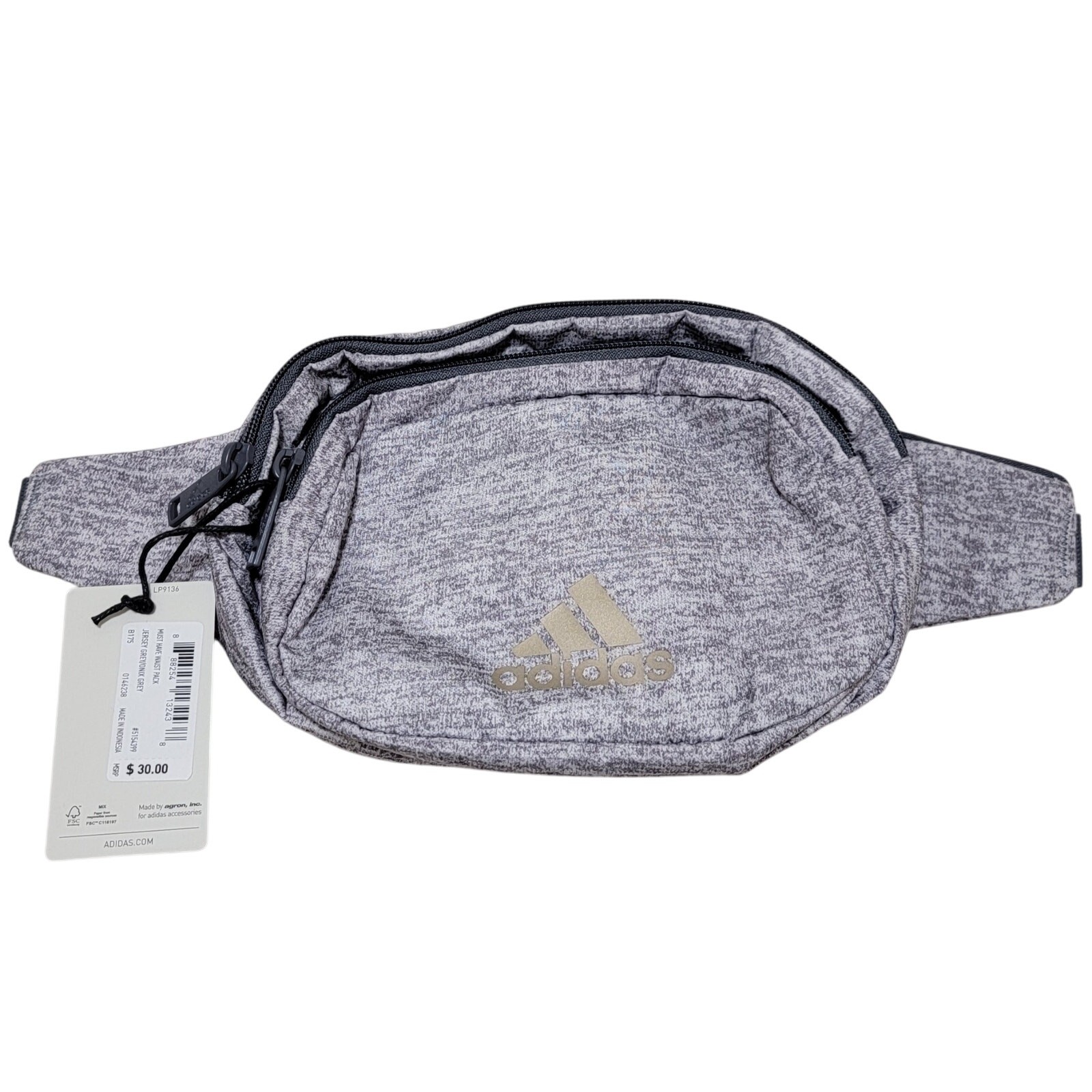 Adidas Must Have Waist Pack Fanny Pack Crossbody Bag Jersey Grey/Onix Grey