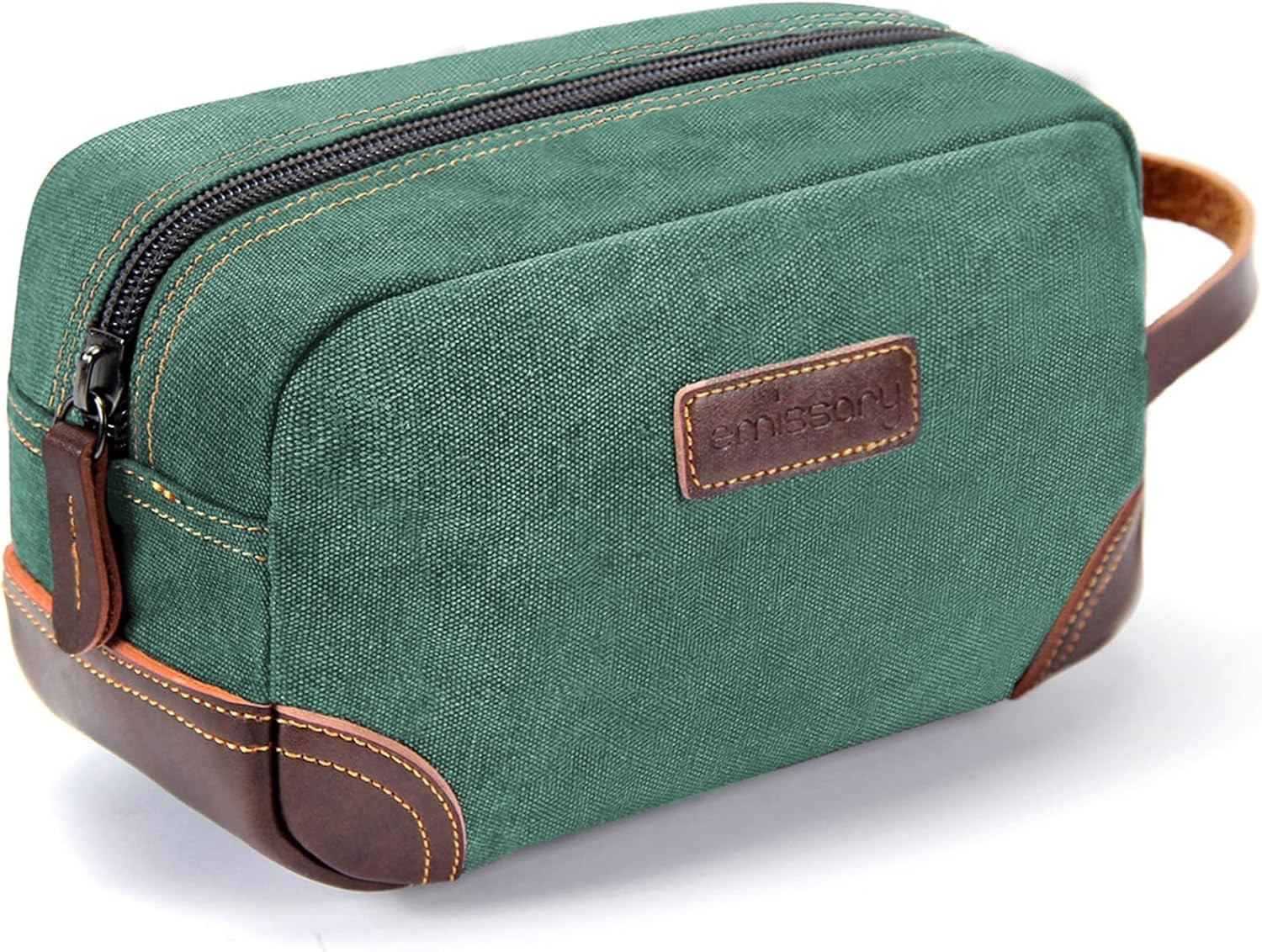 Men’S Toiletry Bag, Leather and Canvas Travel Toiletry Bag, Dopp Kit for Men, Tr