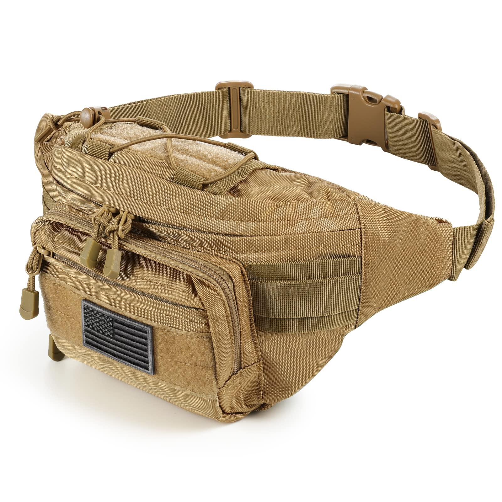 Tactical Fanny Pack,Military Waist Bag Pack with U.S Patch Utility Hip Belt B…
