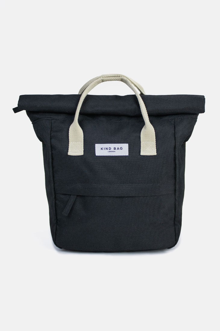 Kind Bag London Unisex Hackney Mini Backpack Black Beige