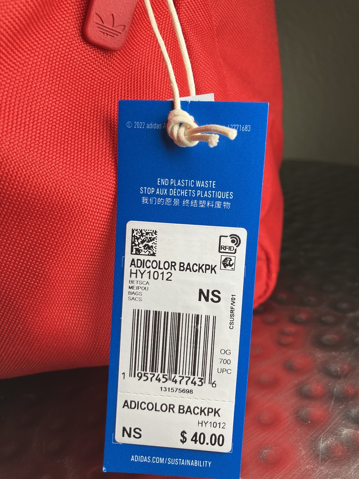 Adidas / ADICOLOR Backpack / HY1012 / Red / L