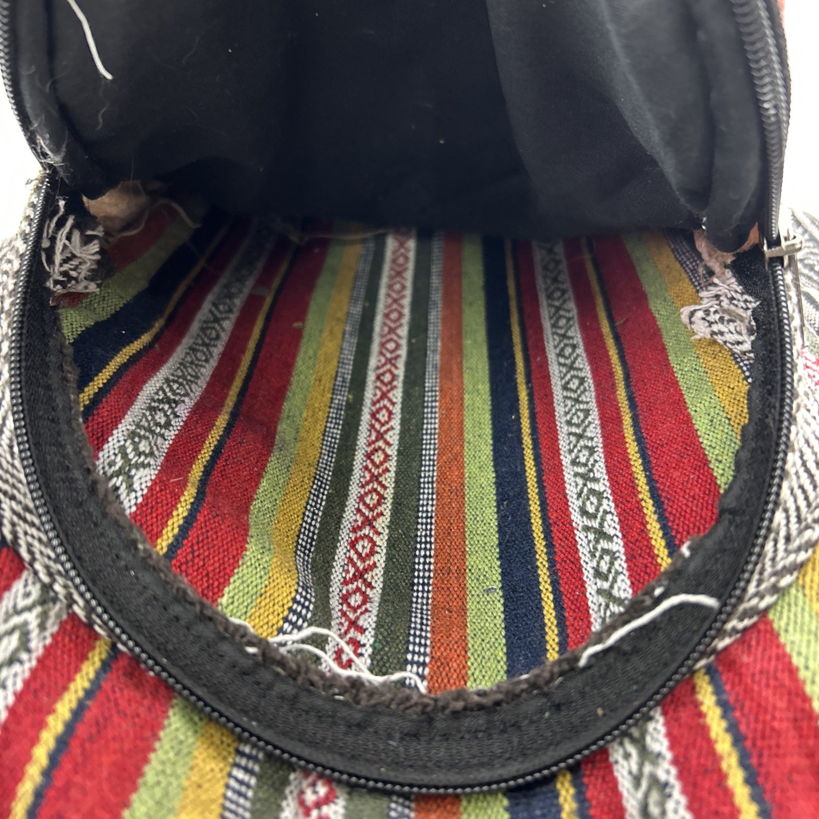 Himalaya Hemp Backpack Orange Red Aztec Southwestern Mushrooms Hippie Bag Canvas