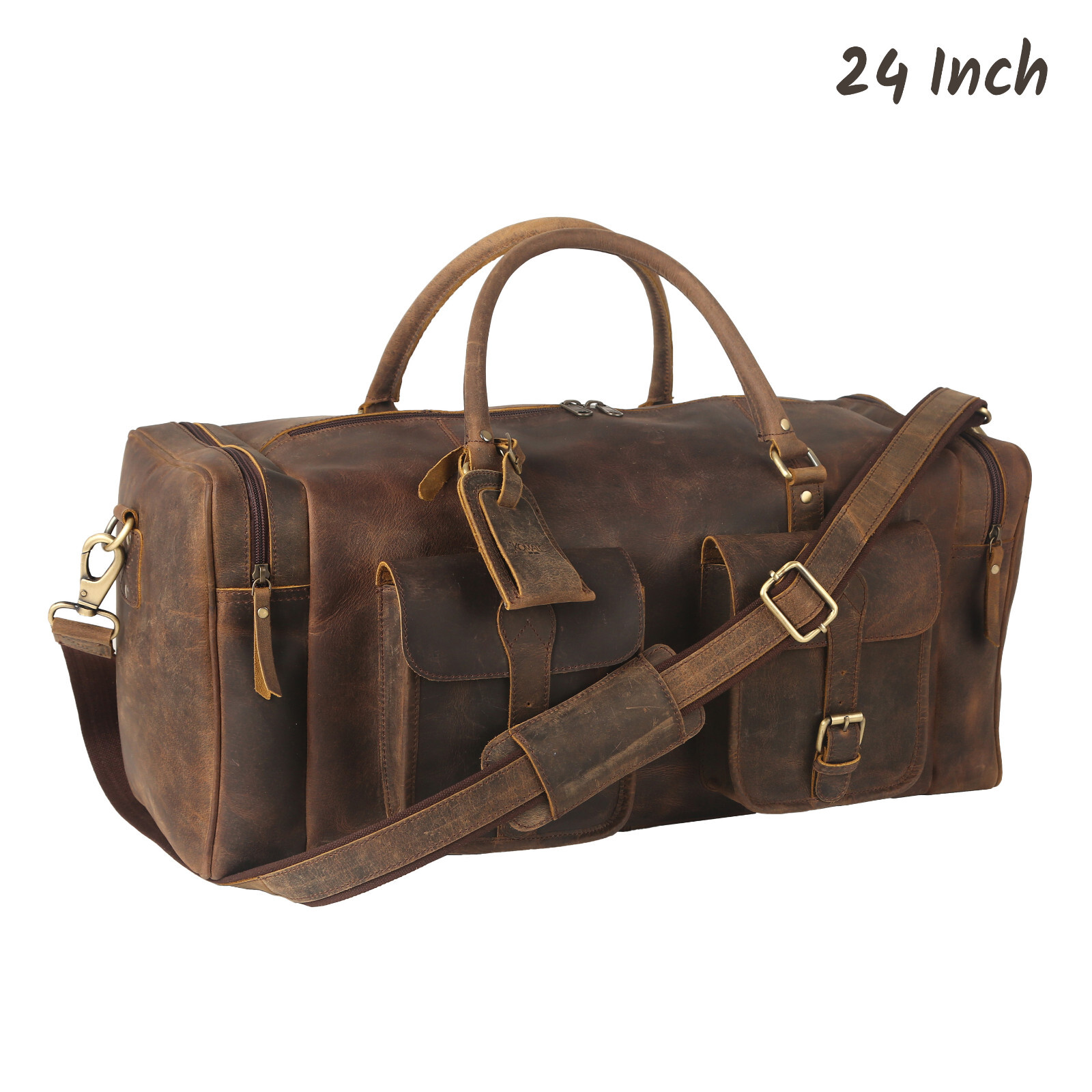 Handmade Leather Duffel Bag For Men Weekender For Travel Overnight Large