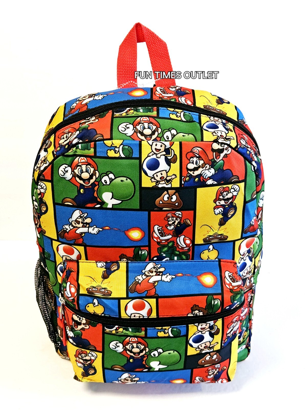 Nintendo Super Mario Bros Large 16″ Backpack School Luigi Yoshi Travel Bag