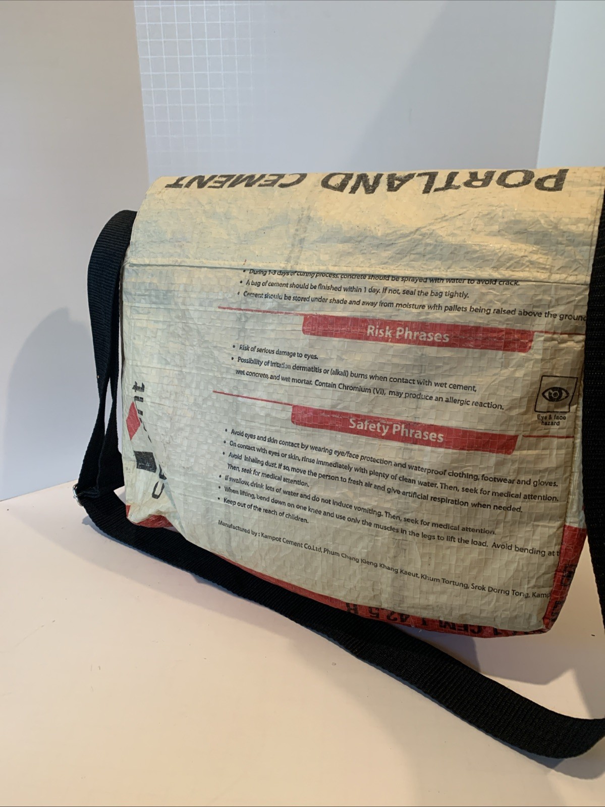 Messenger Bag Made From Recycled Elephant Brand Recycled Cement Bag Used
