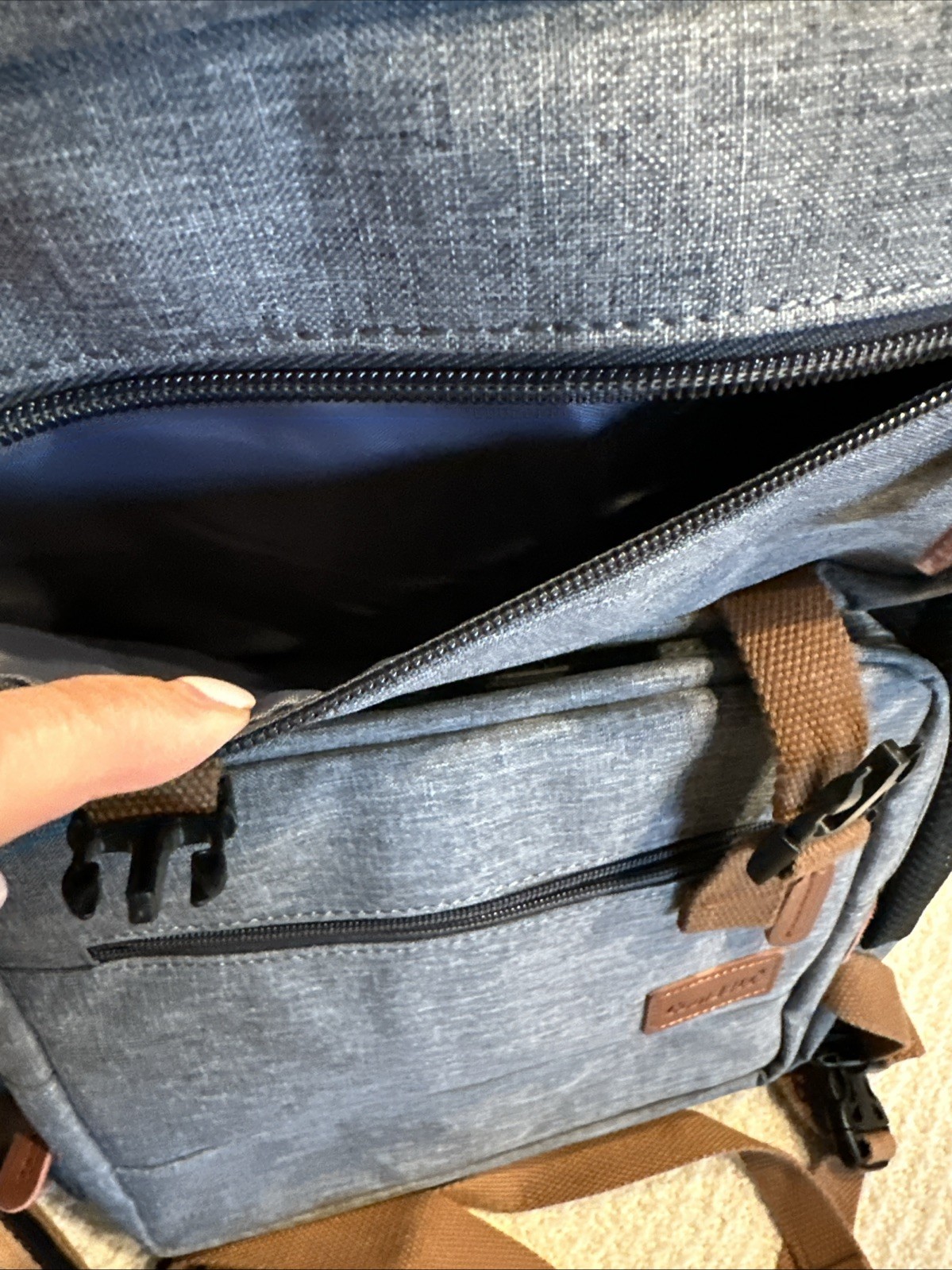 Men’s Dark Grey Coolbell Backpack, Travel bag Multiple Pockets And Zippers 3way