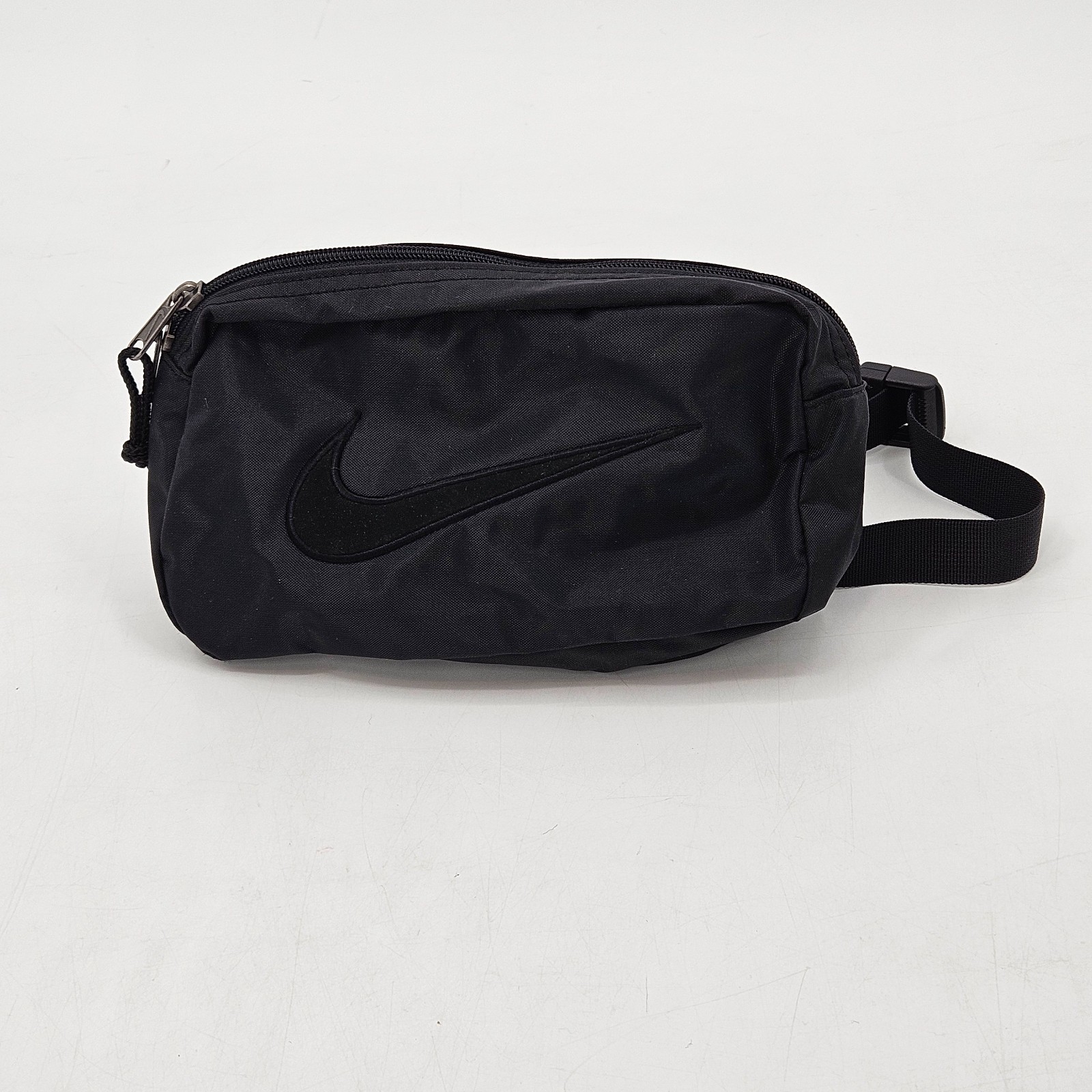 Vintage Nike Fanny Pack Belt Bag Black Waist with Embroidered Swoosh Logo