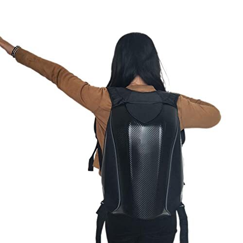 Motorcycle Backpack Waterproof Bag Men – Hard Shell Backpack Carbon Fiber Motorb