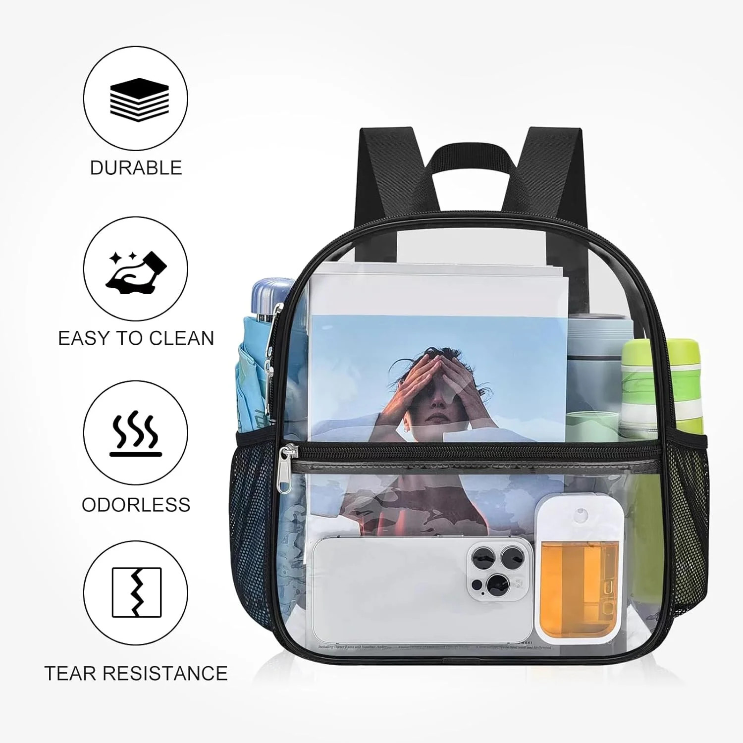 Clear Backpack Stadium Approved 12X11x6, Waterproof Clear Bag, BacktoSchool 2026
