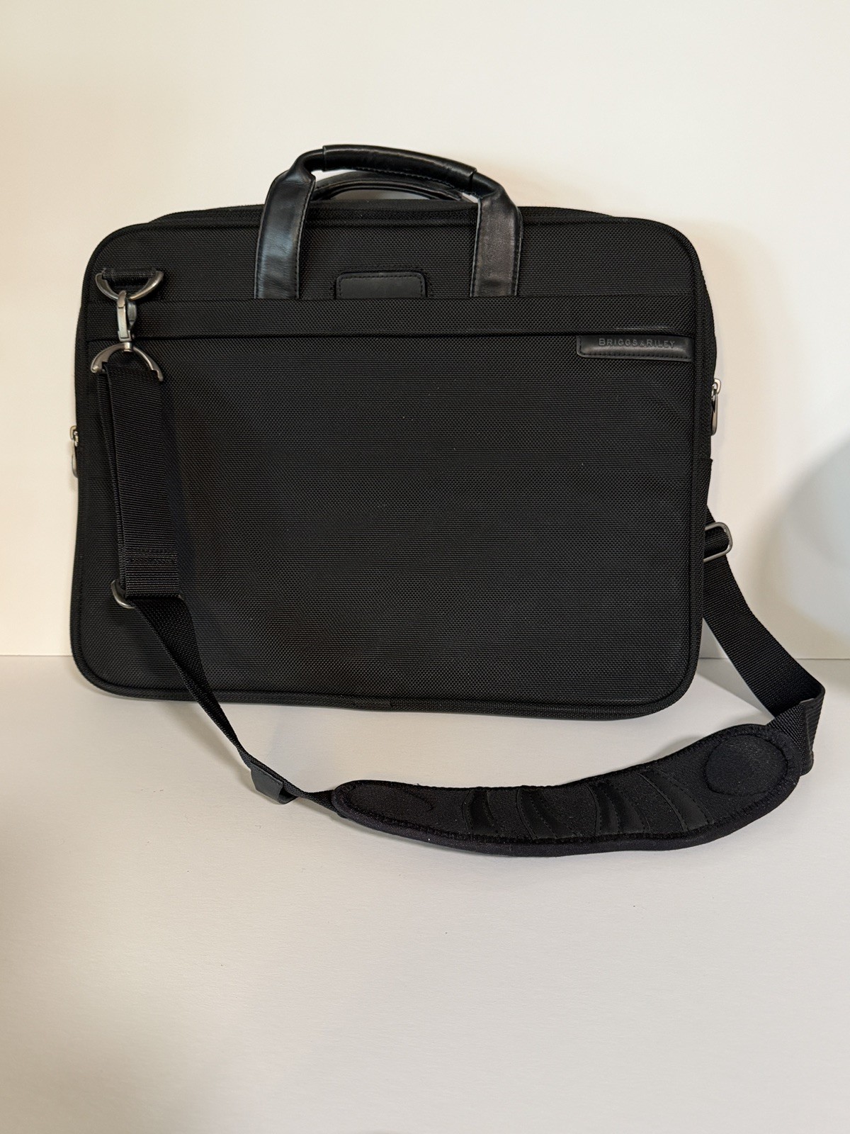 Briggs Riley Laptop Briefcase Black Shoulder Bag Messenger Microfiber Lined