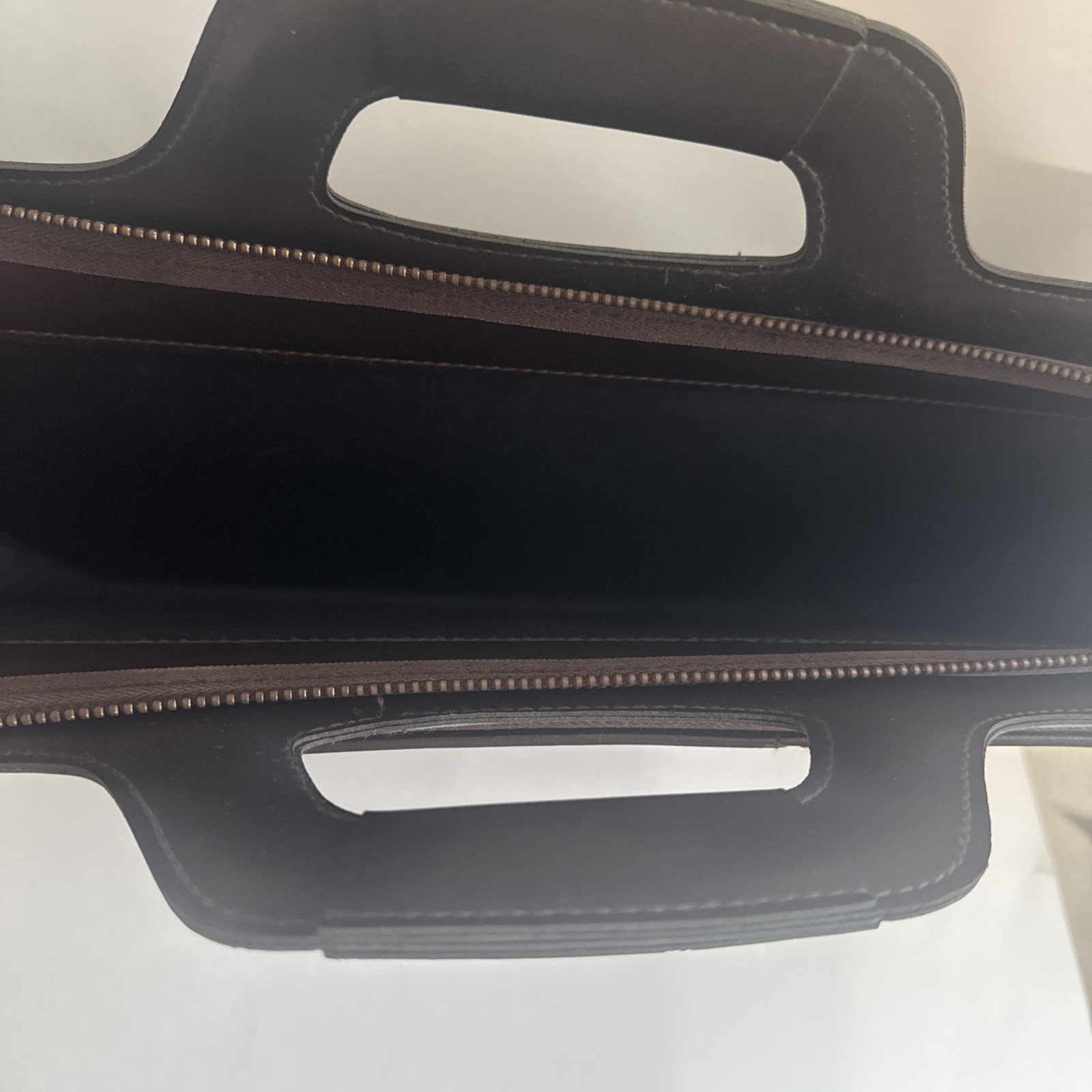 Dark Coffee Brown Leather Briefcase, in great condition.