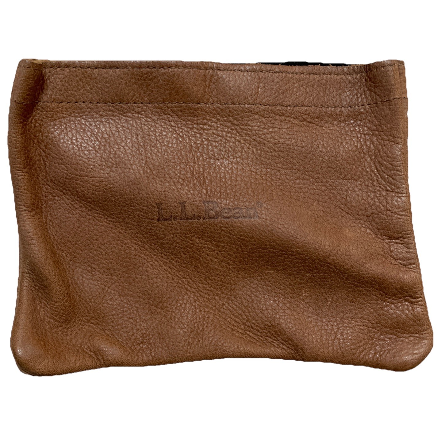 LL Bean Brown Vel Closure Pouch 7 x 5.5