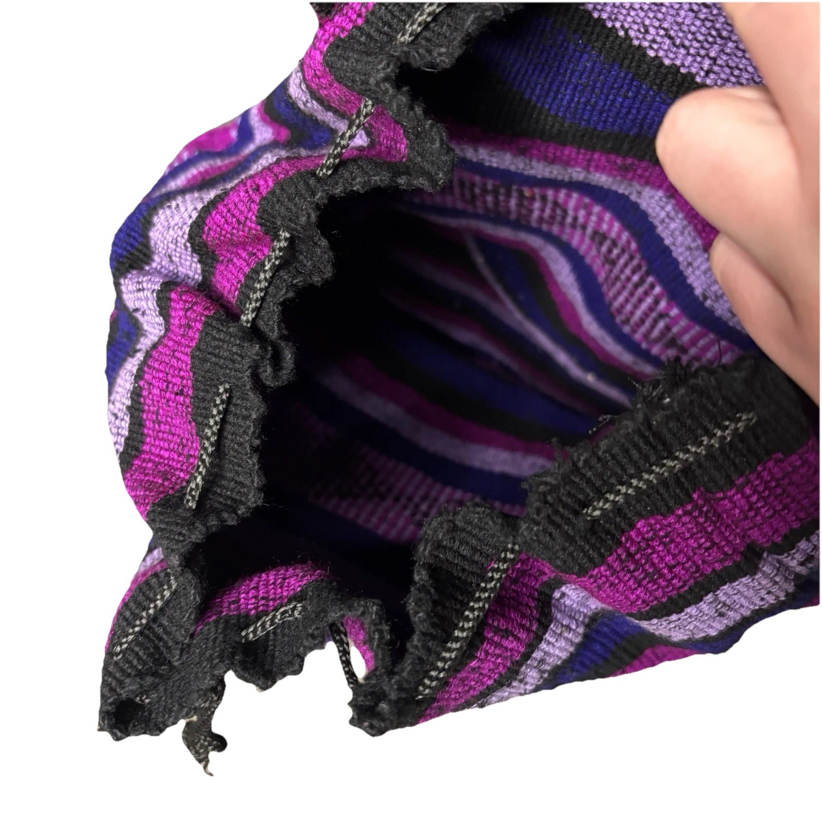 Lillo artisans Hippie Baja Beach Backpack purple Black Stripe