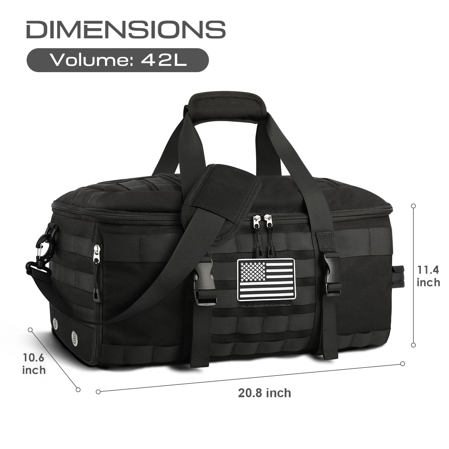 Maleta Tactica Con Compartimento Para Zapatos Y Bolsa Mojada De Lujo Pro