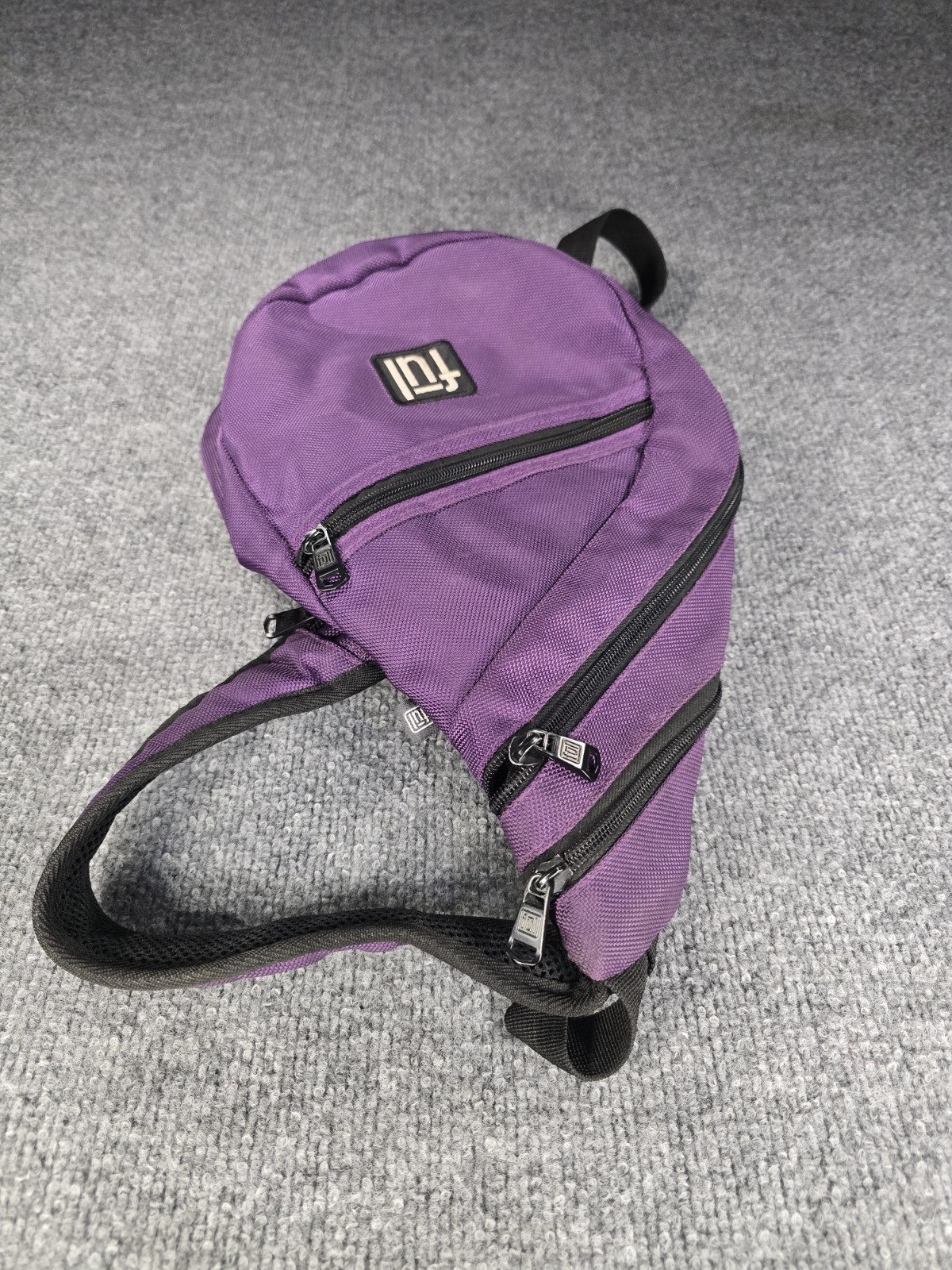 Sling Bag FUL Shoulder Backpack Adjustable Strap Purple Crossbody Hiking Camping