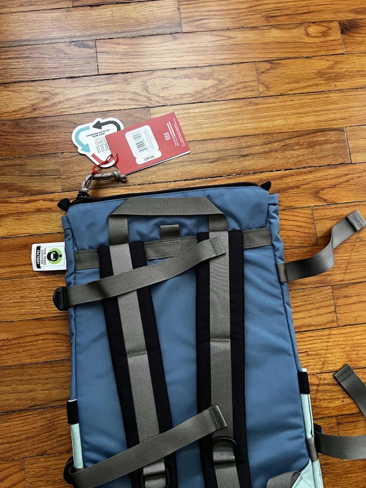 NWT Topo Designs Rover Pack Classic Backpack Stone Blue / Ash Green 20L