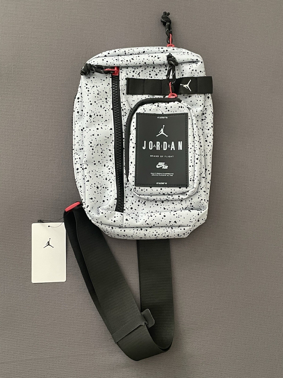 NWT Nike Air Jordan Hesi Crossbody Sling Bag 3L MA0839-G0W Cement Grey Unisex OS