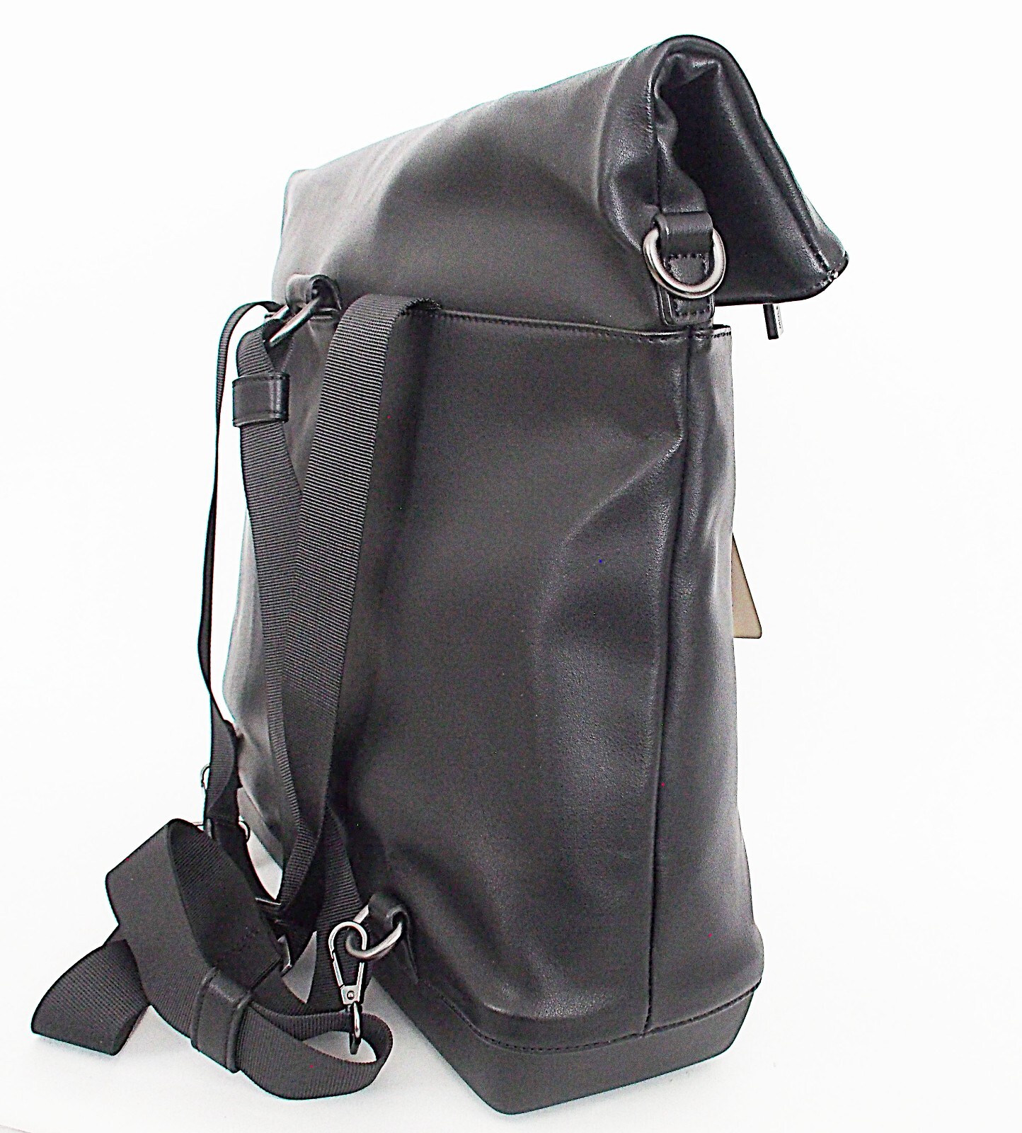 Moleskine Classic Vertical Weekender Bag Backpack Faux Leather Black