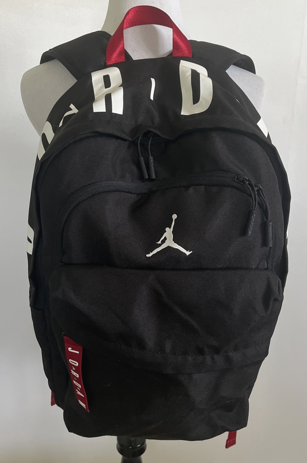 Jordan Air Patrol Backpack SZ L 20X12X5 Black Red Padded Laptop Straps Pockets