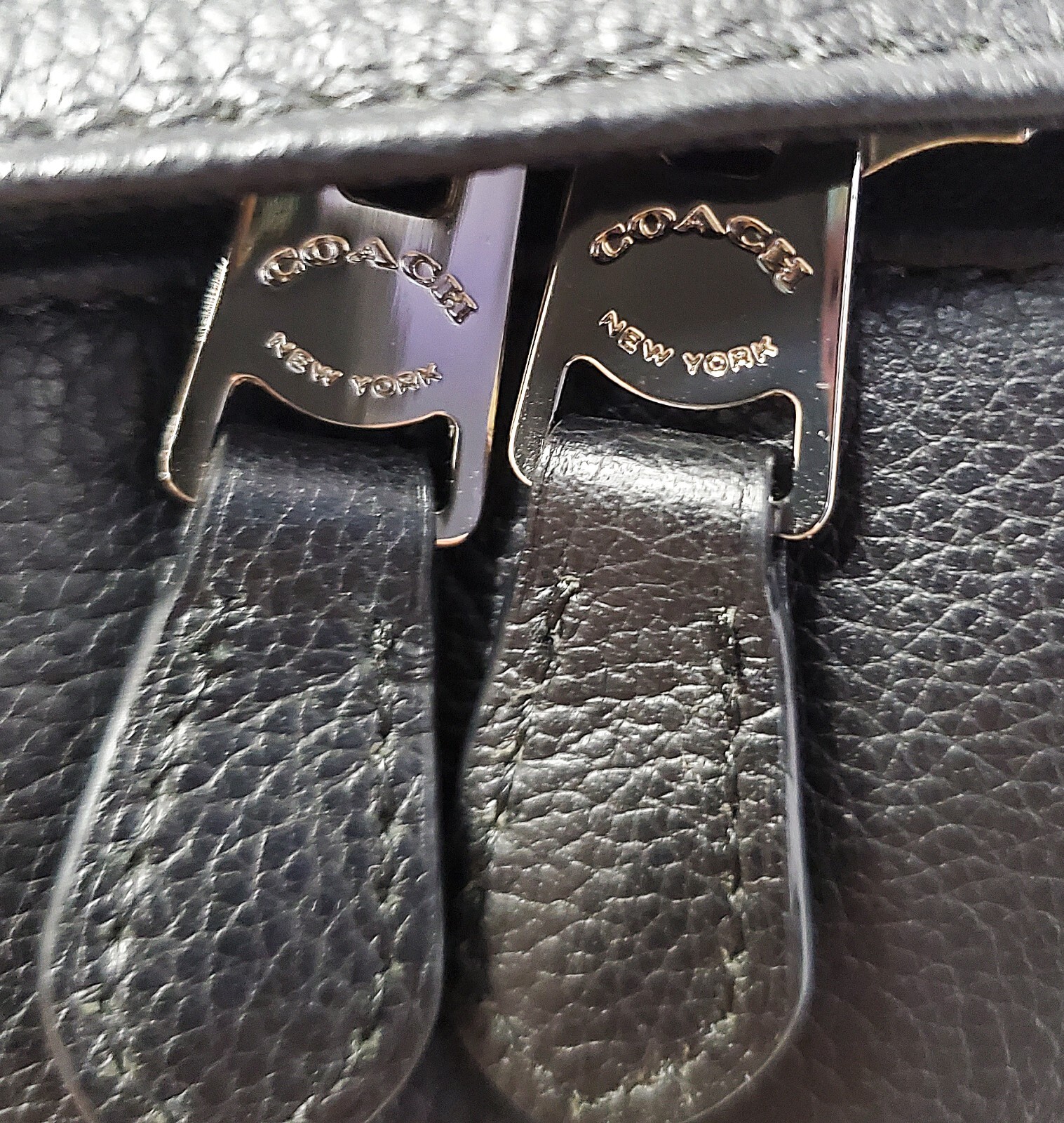 Coach Charles Black Pebbled Leather Laptop Backpack Work Travel NWT $550 F24650