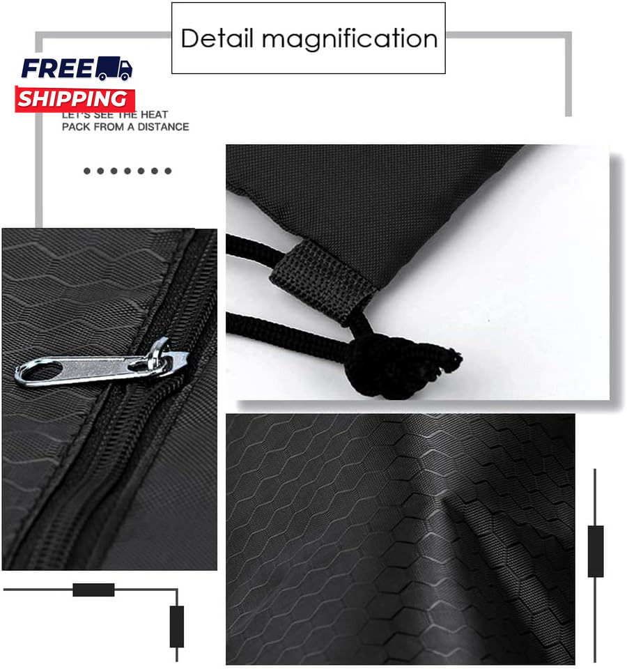 Drawstring Backpack Bag Waterproof Draw String Back Sack with Zip Pocket