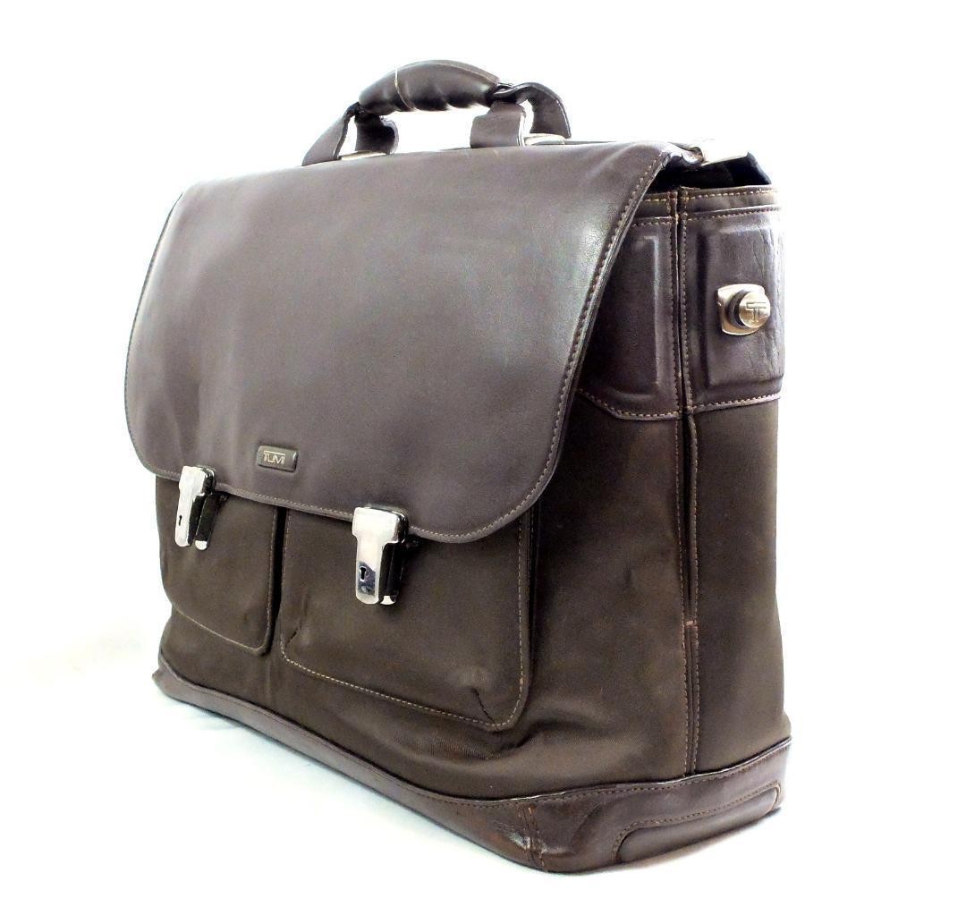 TUMI T-Tech Formula Targa Briefcase Brown Leather Microfiber Conditon: Used