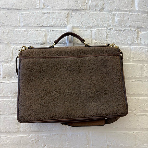 Jack George’s || Pebbled Briefcase Laptop Bag Leather Brown Tan