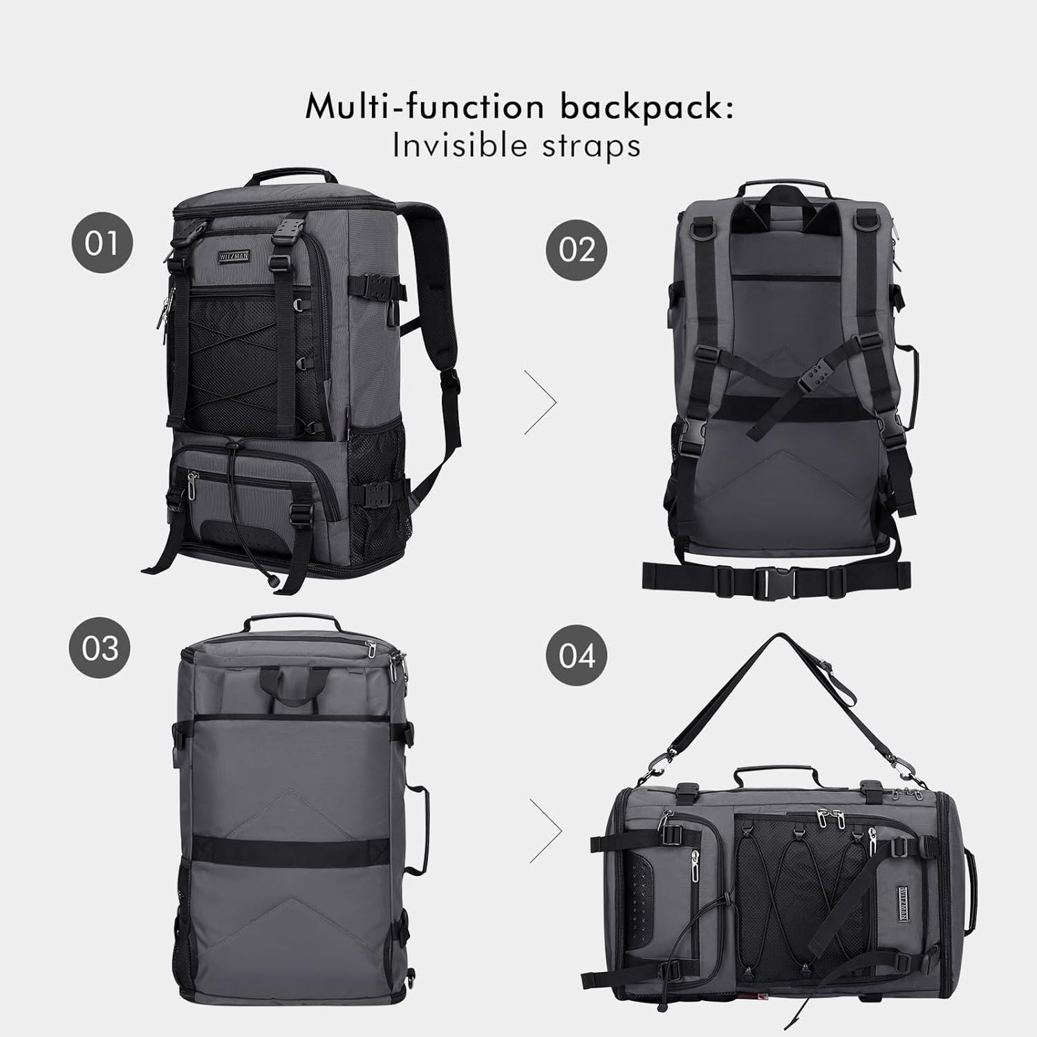 Versatile Men’s Travel Backpack with Shoe Compartment & 17″ Laptop Fit