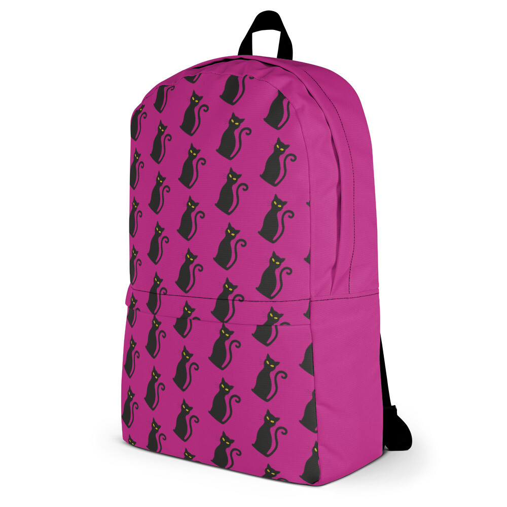 Black Cat and Hot Pink Backpack