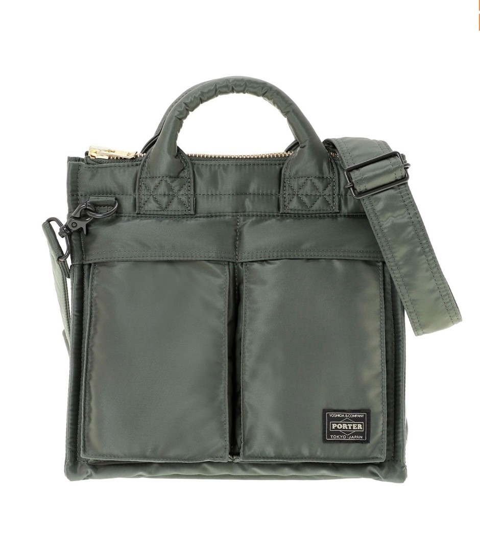 PORTER YOSHIDA TANKER Square Tote Bag Sage Green 622-27844 Unisex Japan