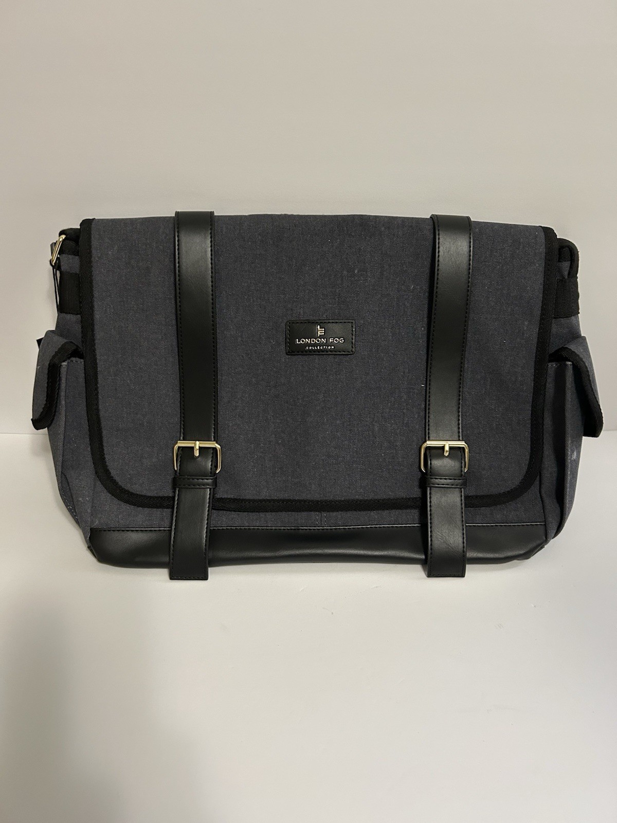 London Fog 100th Anniversary Denim Canvas Messenger Bag Snap Closure – NWT