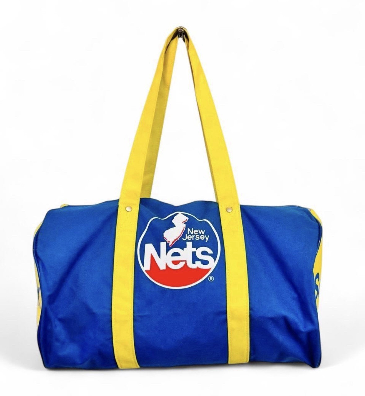 Schick New Jersey Nets Logo Blue/Yellow Zip Duffle Bag w/ Pockets