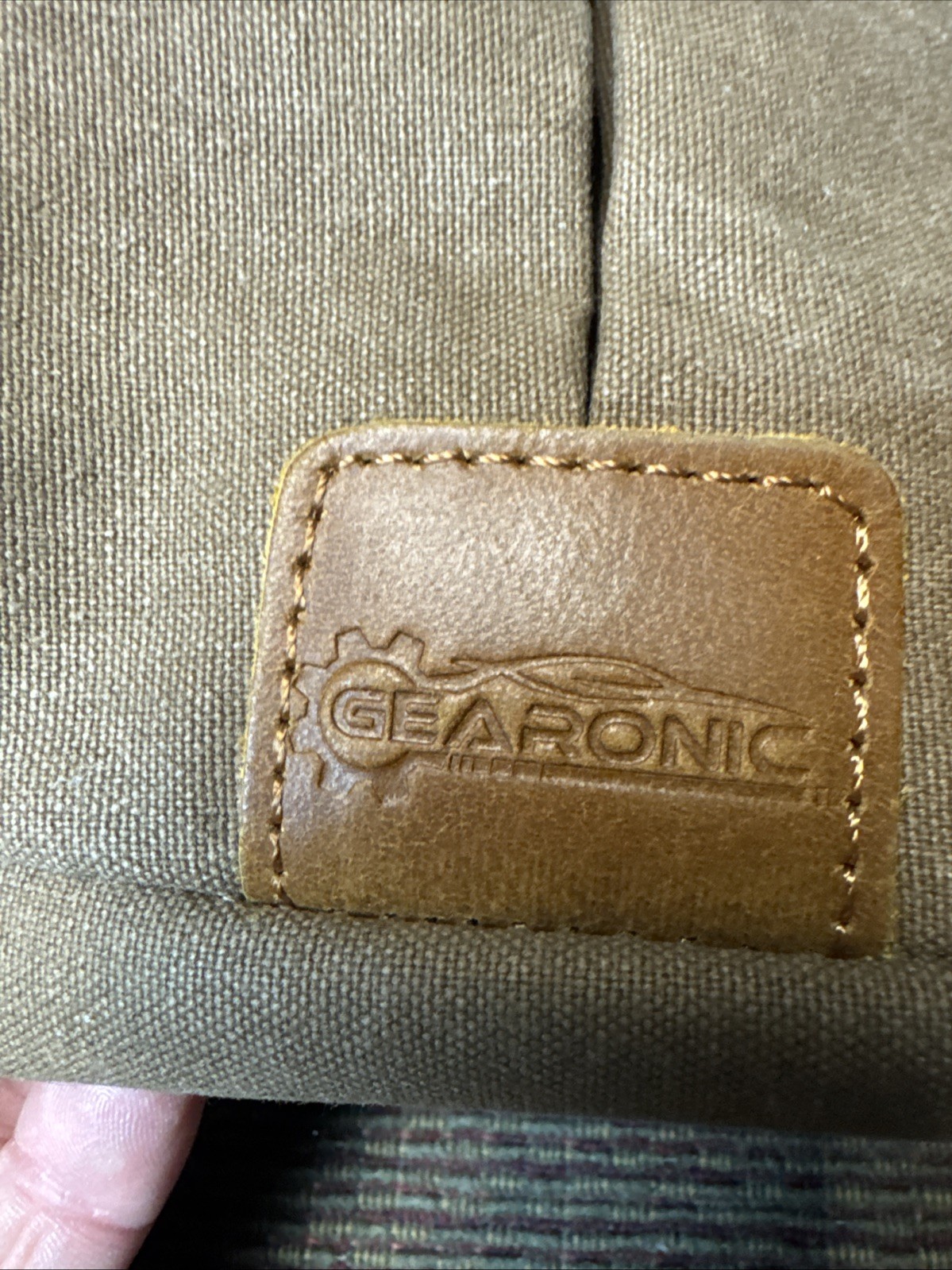 Gearonic Messenger Bag Leather & Canvas Brown Computer Shoulder Strap Magnetic